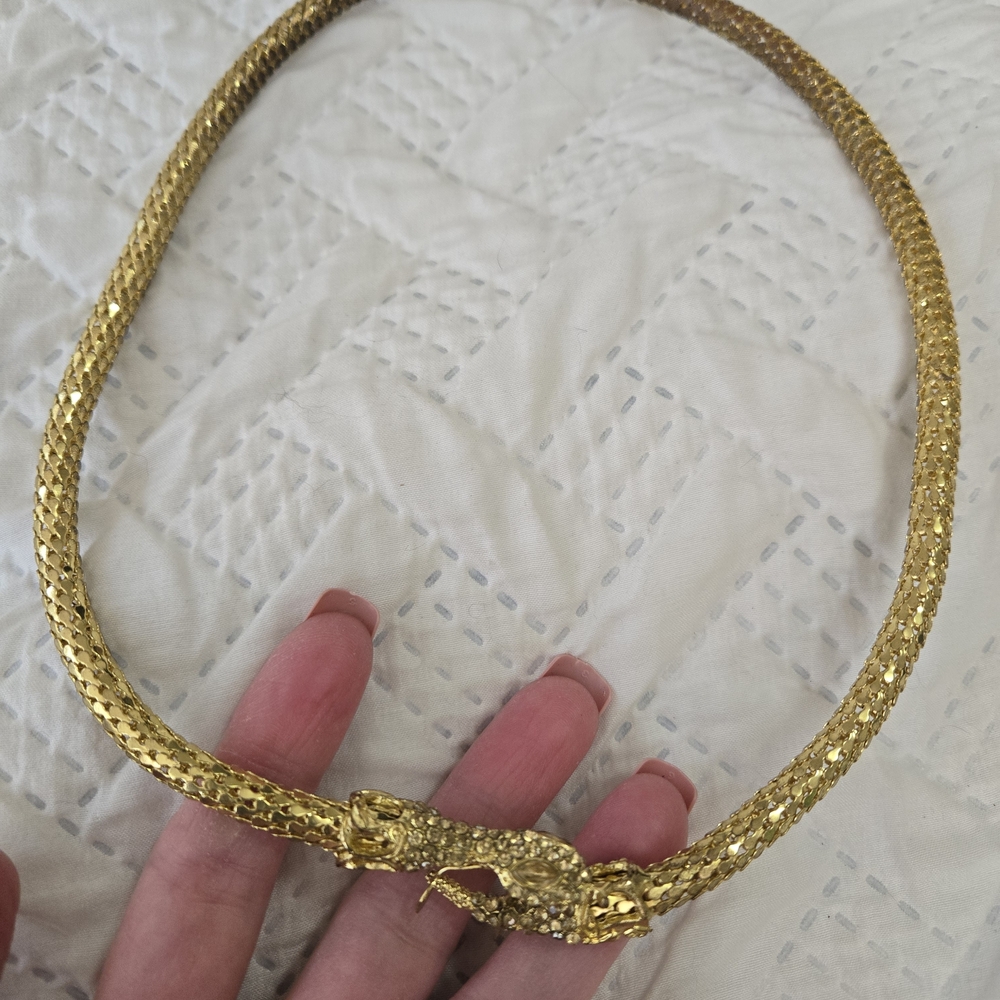 Gold Snake Chain Choker Necklace - Women Jewelry